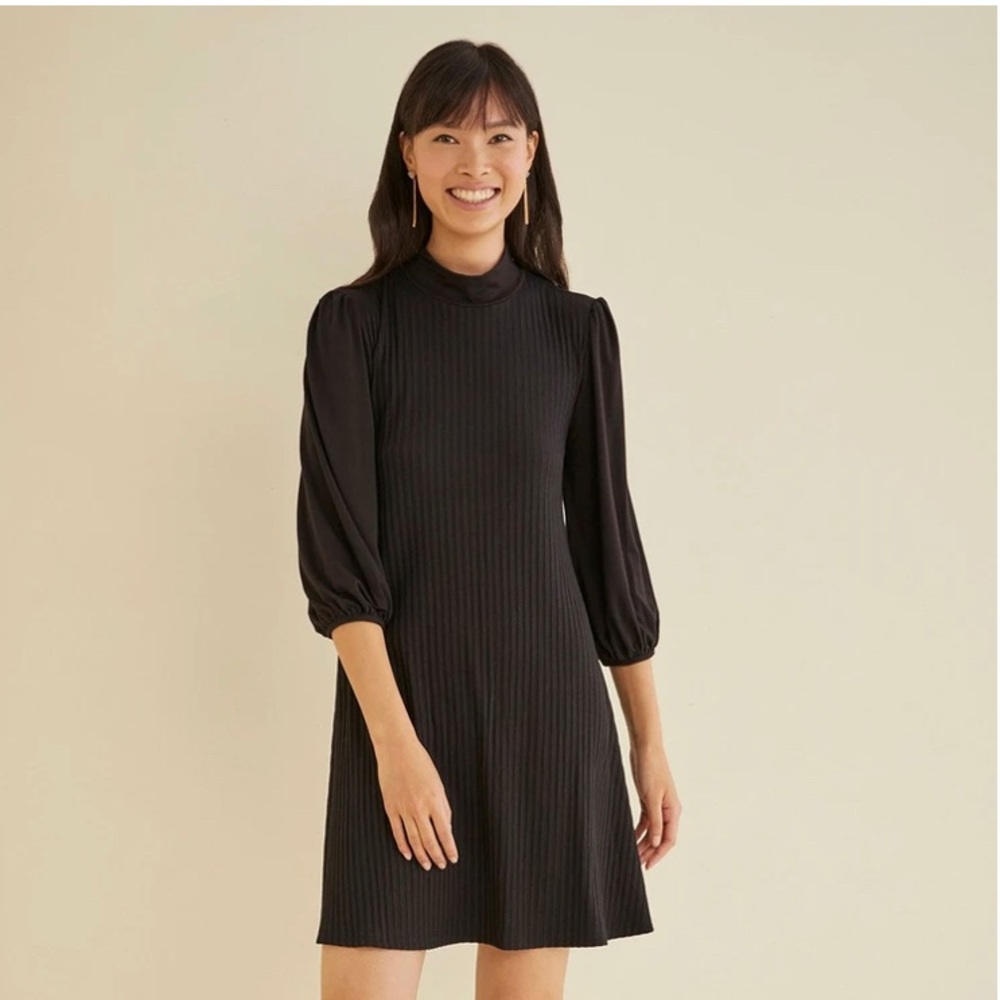 Amour Vert Rhianne Black Ribbed Dress